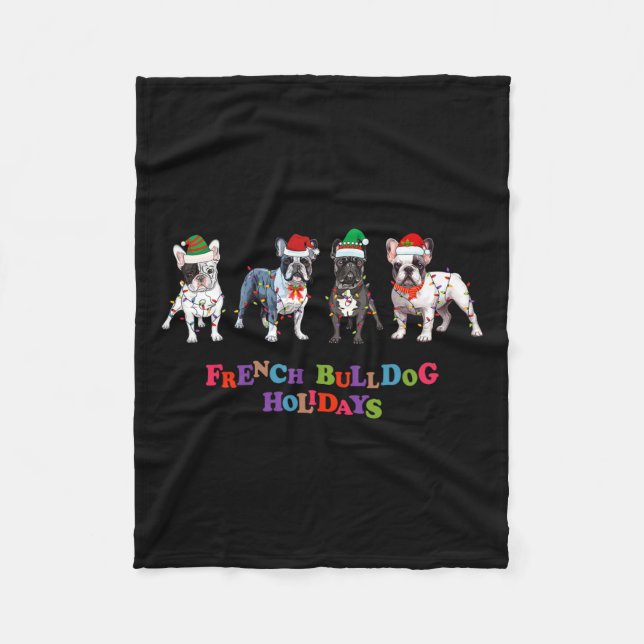 Couverture Polaire Chien de taureau Noël2 (Devant)