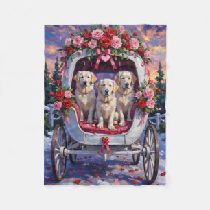 Couverture Polaire Chien des Pyrénées pour la Saint-Valentin