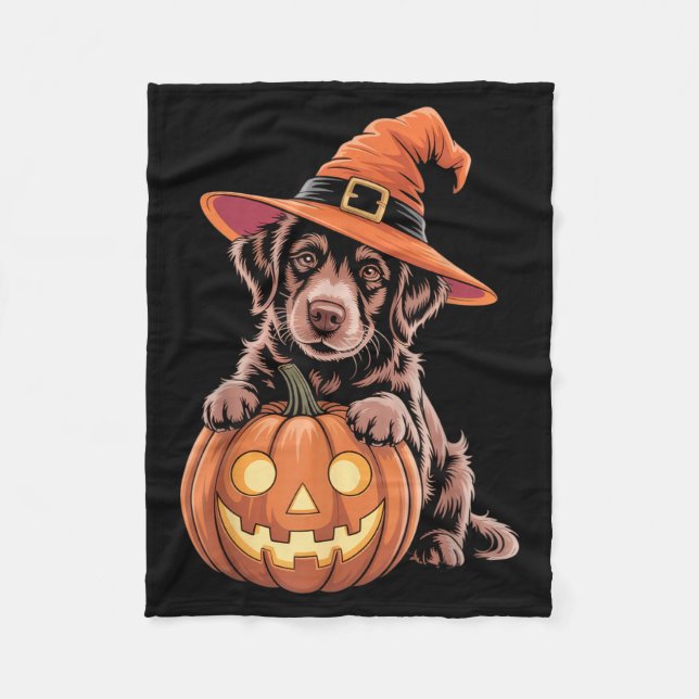 Couverture Polaire Chien d'Halloween avec des amateurs de citrouille  (Devant)