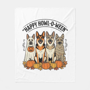 Couverture Polaire Chien d'Halloween Joyeux Howl-O-Ween Vintage Berge