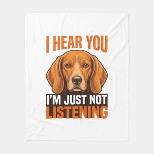 Couverture Polaire Chien Drôle Je T'entends Pas Écouter Vintage T-Shi