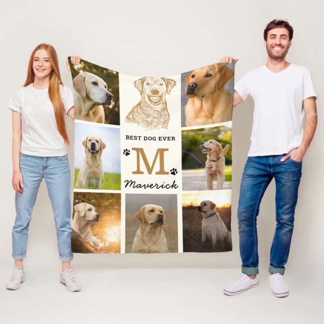 Couverture Polaire Chien du Labrador personnalisé (En situation)