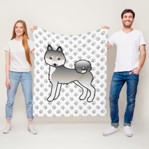 Couverture Polaire Chien et pattes mignons Klee Kai d'Alaska gris et