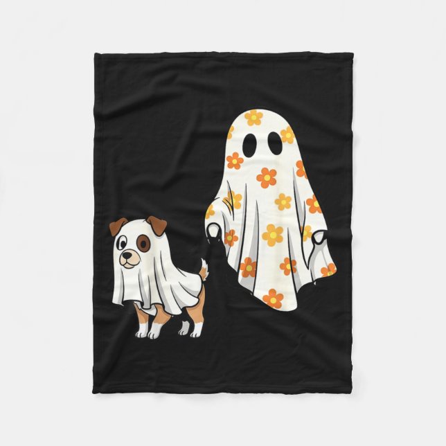 Couverture Polaire Chien fantôme Halloween Saison effrayante Chienne  (Devant)