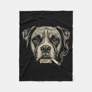 Couverture Polaire Chien fumant une cigarette Mème drôle de chien Box