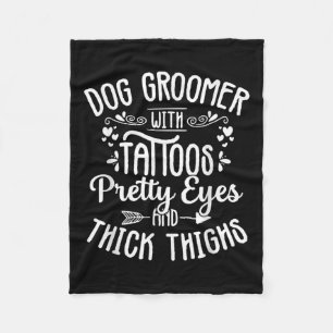 Couverture Polaire Chien Groomer Tattos Joli Yeux Animal Grotte