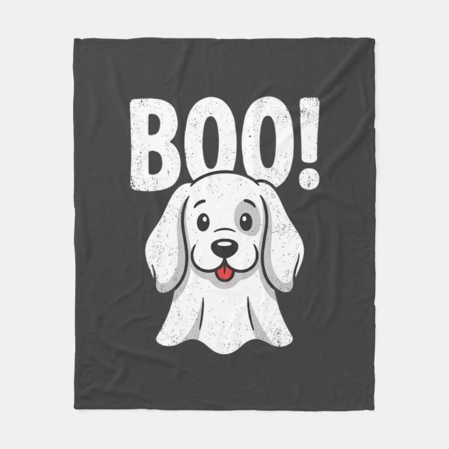 Couverture Polaire Chien Halloween Boo Conception de chiot mignon fan (Devant)