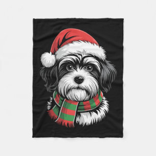 Couverture Polaire Chien Havanais Noël Chapeau Noël Écharpe Noël Cost