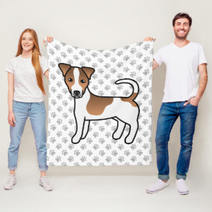 Couverture Polaire Chien Jack Russell Terrier à poil lisse blanc et f