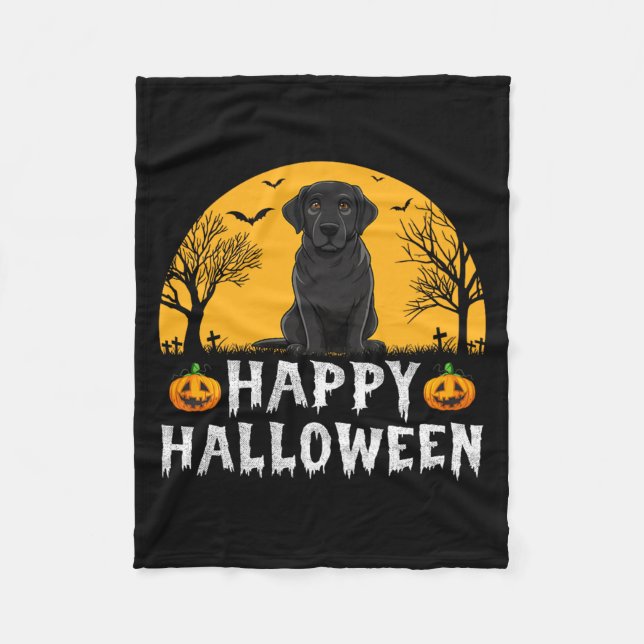 Couverture Polaire Chien Labrador Noir Hommes Femmes Enfants Joyeux H (Devant)