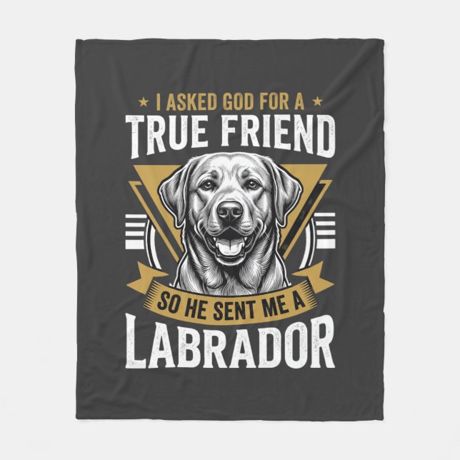 Couverture Polaire Chien Labrador véritable ami (Devant)
