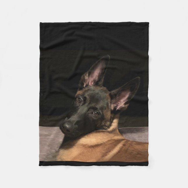 Couverture Polaire Chien malinois (Devant)