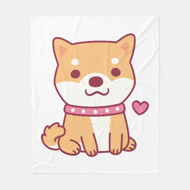 Couverture Polaire Chien mignon Shiba Inu (Devant)