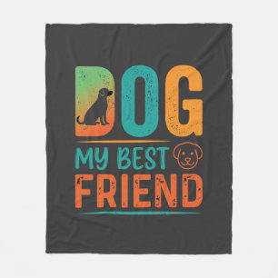 Couverture Polaire Chien Mon Meilleur Ami Design Rétro