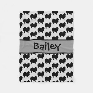 Couverture Polaire Chien Poméranien Silhouette PERSONNALISÉ
