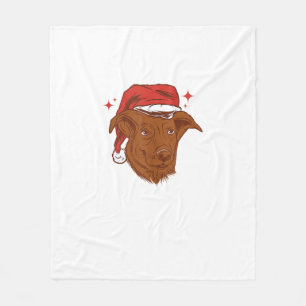 Couverture Polaire Chien Santa Hat - Fantastique Noël
