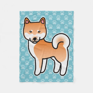Couverture Polaire Chien Shiba Inu Rouge