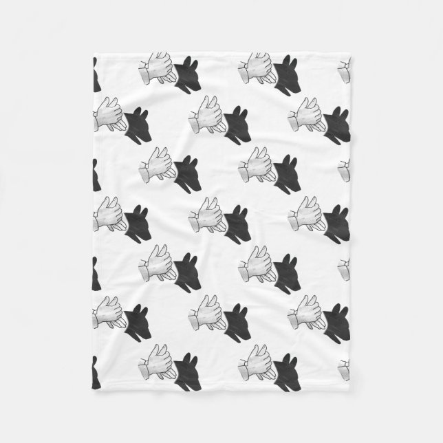 Couverture Polaire Chien Silhouette main (Devant)