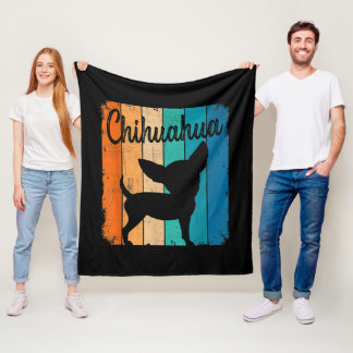Couverture Polaire Chien vintage Retro Chihuahua | Papa Chien Maman C