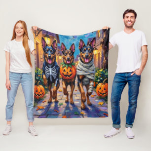 Couverture Polaire Chiens bergers belges Trick-or-Treating Halloween