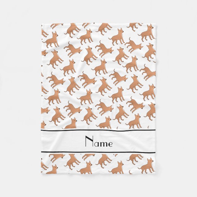 Couverture Polaire Chiens blancs nommés personnalisés de chiwawa (Devant)