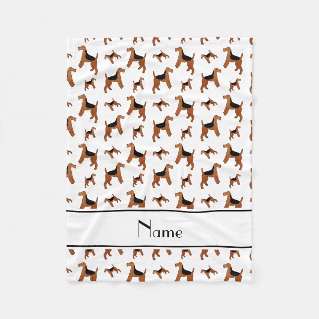 Couverture Polaire Chiens blancs nommés personnalisés de gallois (Devant)