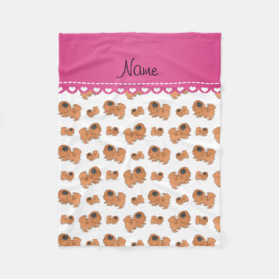 Couverture Polaire Chiens blancs nommés personnalisés de Pekingese