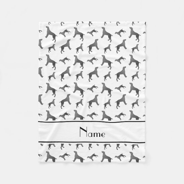Couverture Polaire Chiens blancs nommés personnalisés de Weimaraner (Devant)
