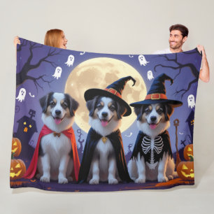 Couverture Polaire Chiens de berger anatoliens Citrouille Halloween D