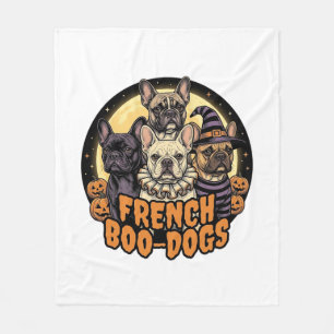 Couverture Polaire Chiens de bouh français Halloween Bouledogue franç