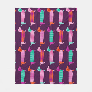 Couverture Polaire Chiens de Dachshund : Motif mignon sans couture.