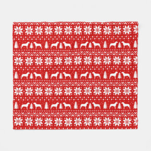 Couverture Polaire Chiens de Noël Fêtes de Noël Rouge