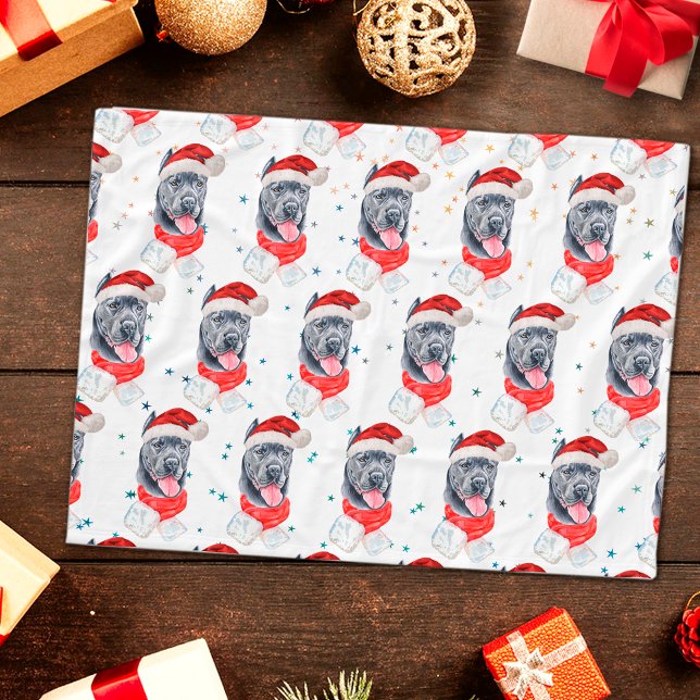 Couverture Polaire Chiens de race Cane Corso étoiles de Noël (Créateur téléchargé)