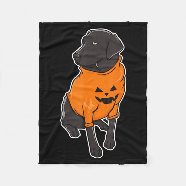 Couverture Polaire Chiens de race Labrador noir Mutt chiot Halloween  (Devant)
