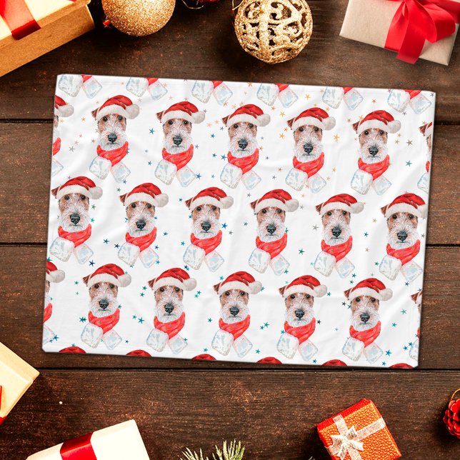 Couverture Polaire Chiens de race Wire Fox Terrier Noël Étoiles (Créateur téléchargé)