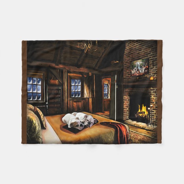 Couverture Polaire Chiens de taureaux confortables dans un Cabine (Devant (Horizontal))