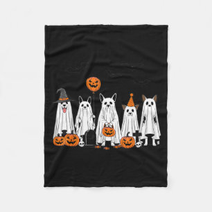 Couverture Polaire Chiens fantômes d'Halloween Mignon Citrouille Dess