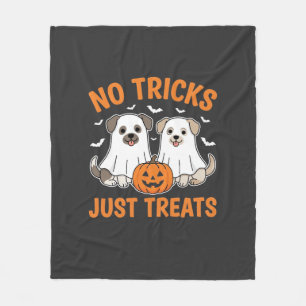Couverture Polaire Chiens fantômes d'Halloween Pas de tours juste des