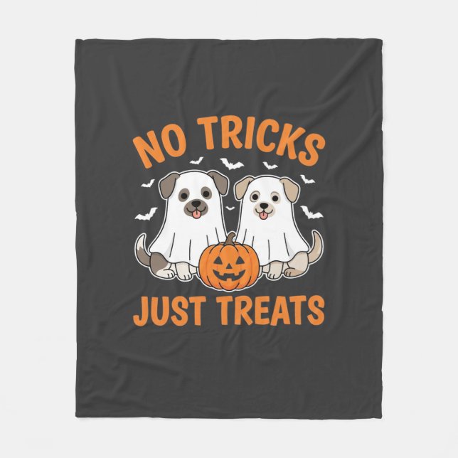 Couverture Polaire Chiens fantômes d'Halloween Pas de tours juste des (Devant)