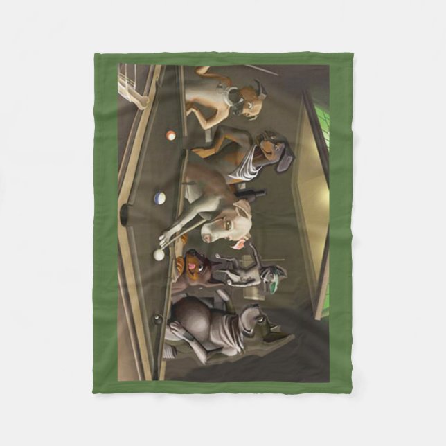 Couverture Polaire Chiens jouant la piscine - Dogz (Devant)