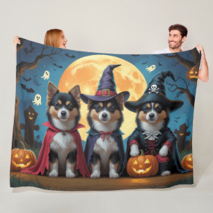 Couverture Polaire Chiens lapons finlandais Citrouille Halloween drôl