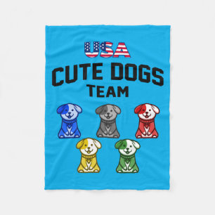 Couverture Polaire Chiens Mignons Drôles Équipe De Chiots Usa