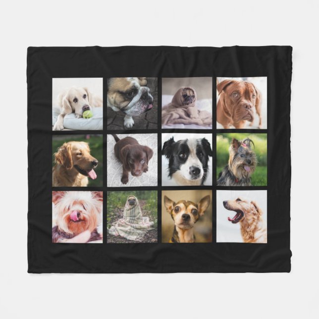 Couverture Polaire Chiens mignons et amusants Photo Collage couvertur (Devant (Horizontal))