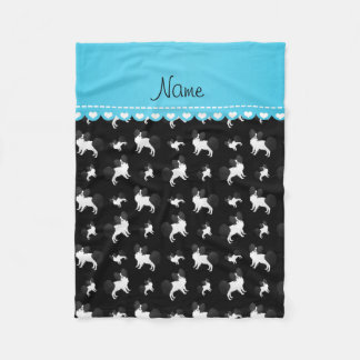 Couverture Polaire Chiens noirs Papillon de nom personnalisé