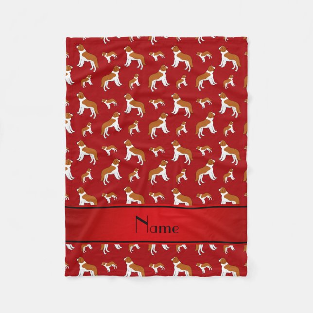 Couverture Polaire Chiens rouges nommés personnalisés de St Bernard (Devant)