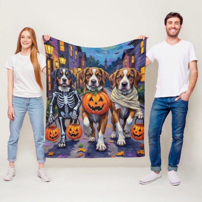 Couverture Polaire Chiens Saint-Bernard en costumes d'Halloween (En situation)