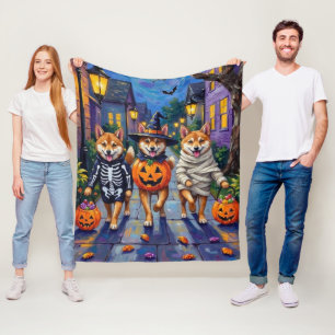 Couverture Polaire Chiens Shiba Inu en costumes d'Halloween