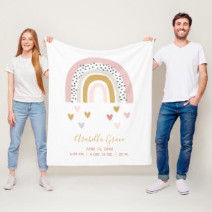 Couverture Polaire Chiffre de naissance tendance Arc-en-ciel muet