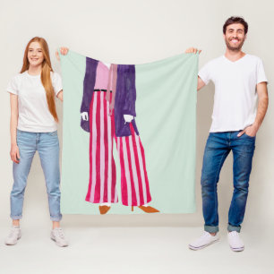 Couverture Polaire Chiffre debout de mode - pantalon rayé