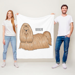 Couverture Polaire Chih tzu long cheveux dessin de chien